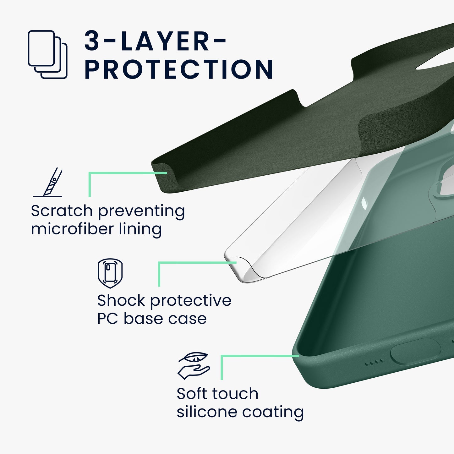 kwmobile Handyhülle für iPhone 15 Case - kabelloses Laden