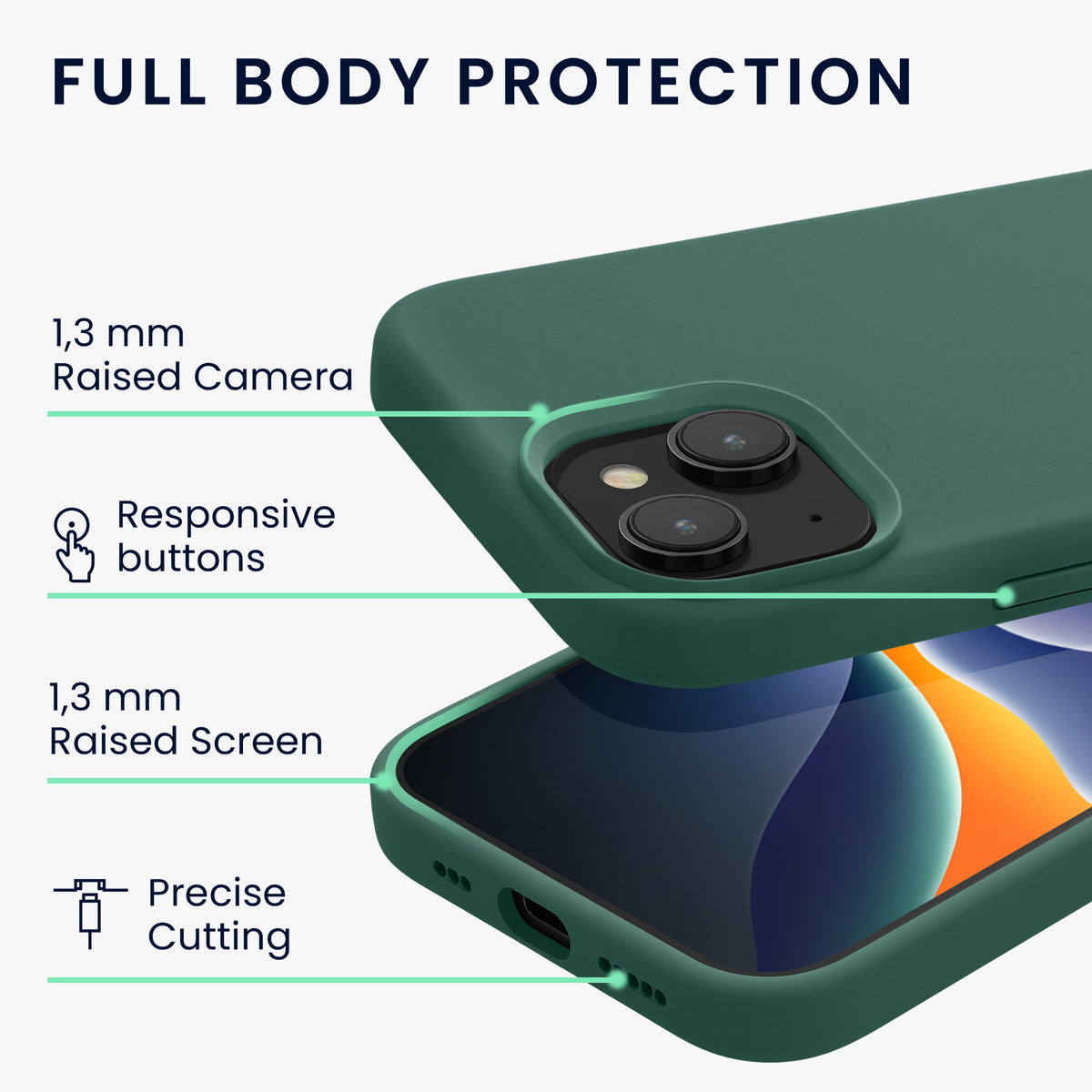 kwmobile Handyhülle für iPhone 15 Case - kabelloses Laden