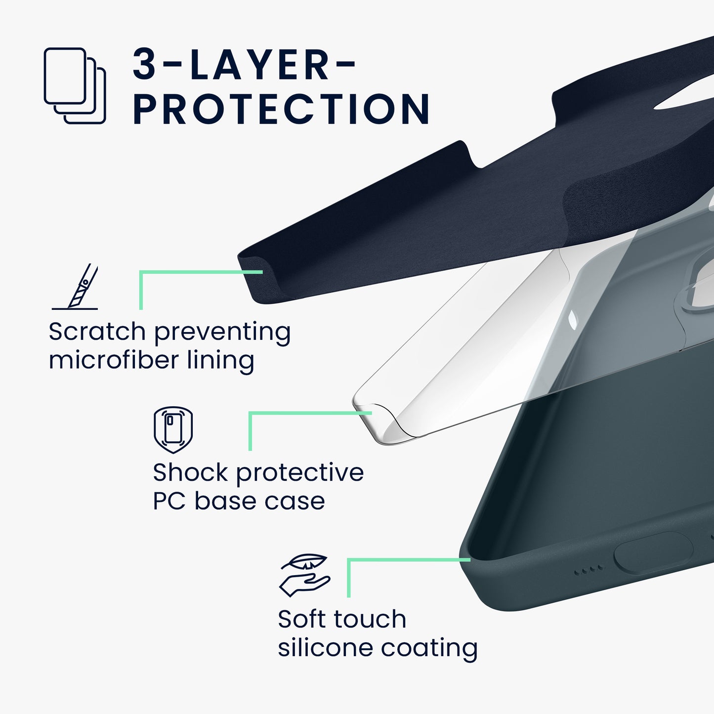 kwmobile Handyhülle für iPhone 15 Case - kabelloses Laden