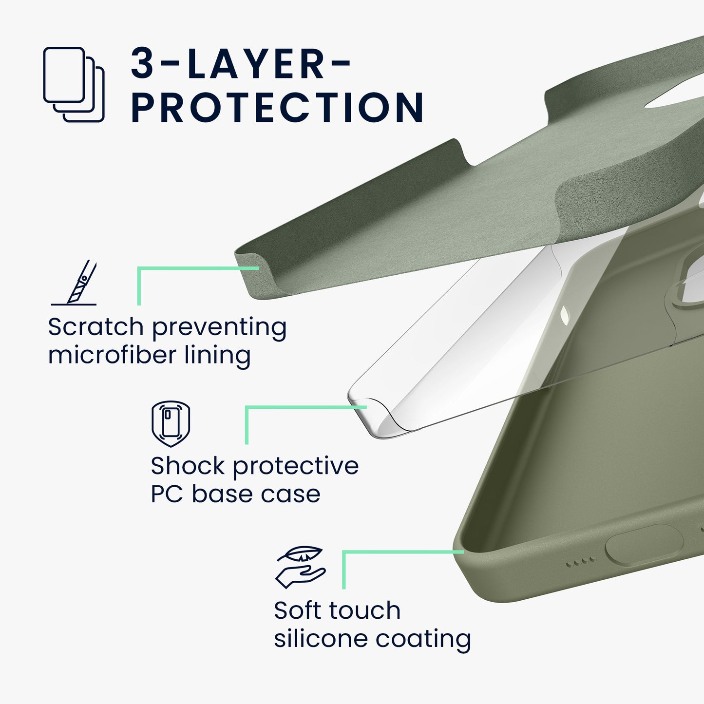 kwmobile Handyhülle für iPhone 15 Case - kabelloses Laden