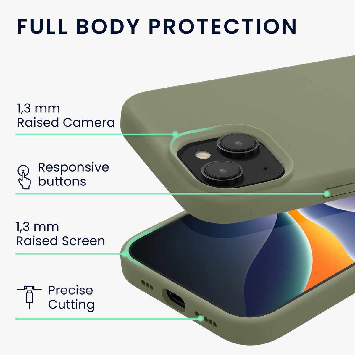 kwmobile Handyhülle für iPhone 15 Case - kabelloses Laden