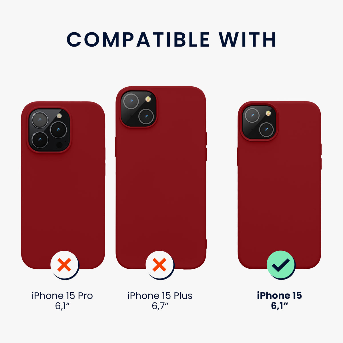 kwmobile Handyhülle für iPhone 15 Case - kabelloses Laden