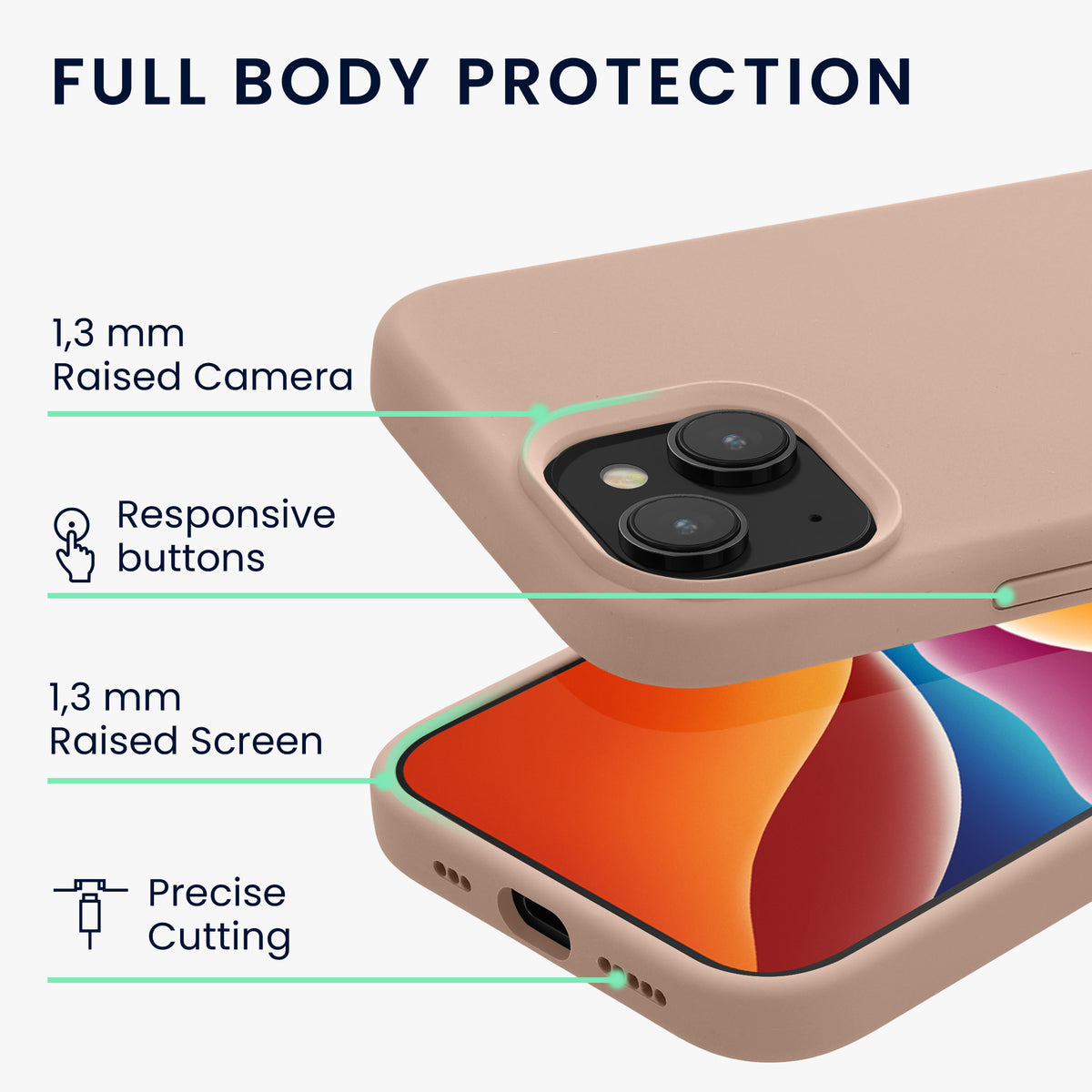 kwmobile Handyhülle für iPhone 15 Case - kabelloses Laden