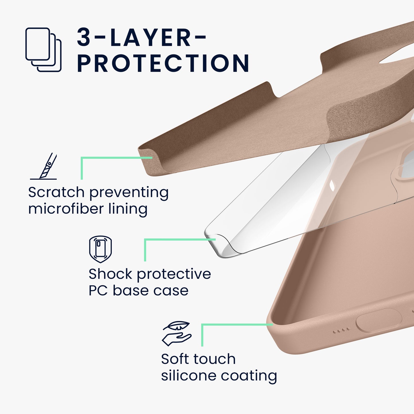 kwmobile Handyhülle für iPhone 15 Case - kabelloses Laden
