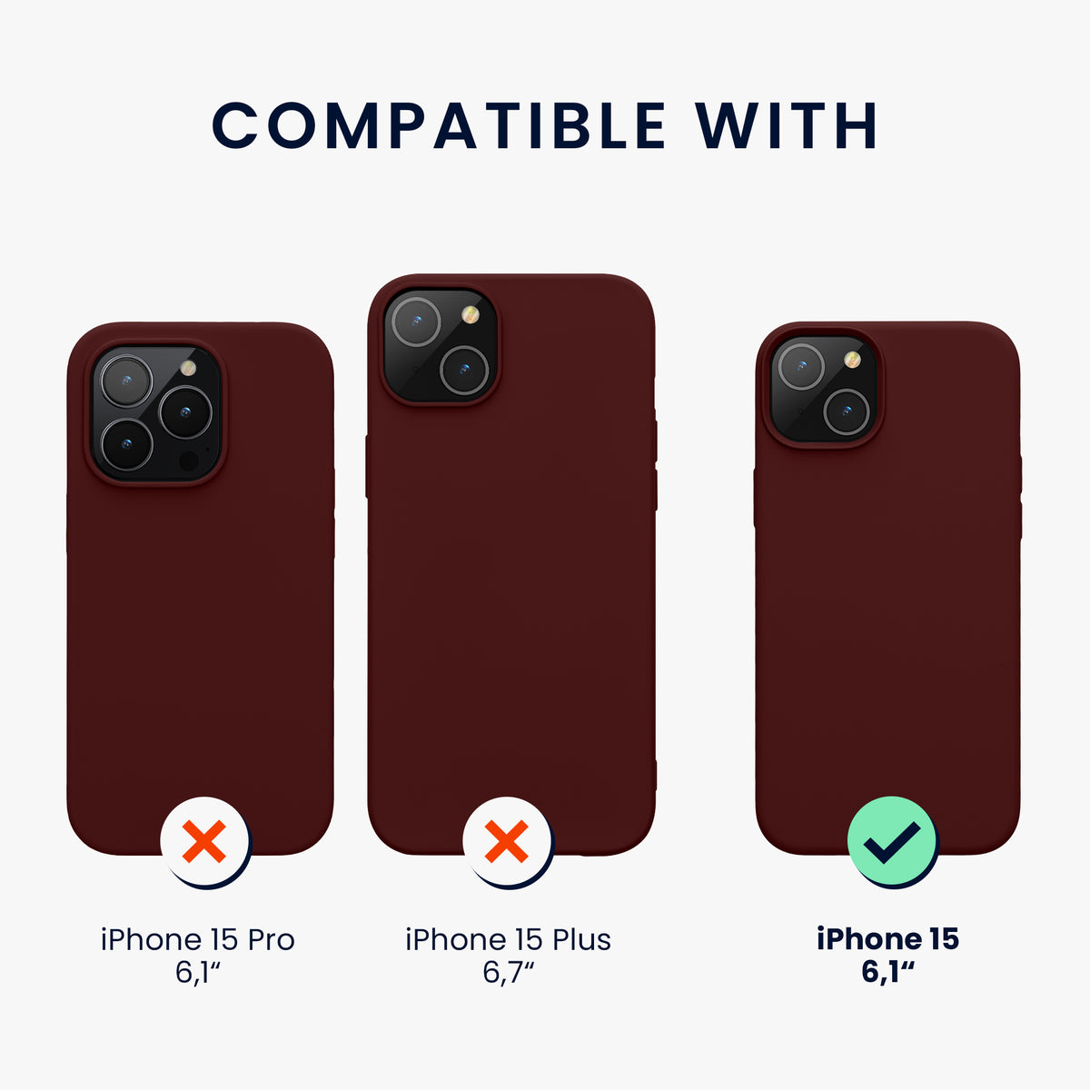kwmobile Handyhülle für iPhone 15 Case - kabelloses Laden