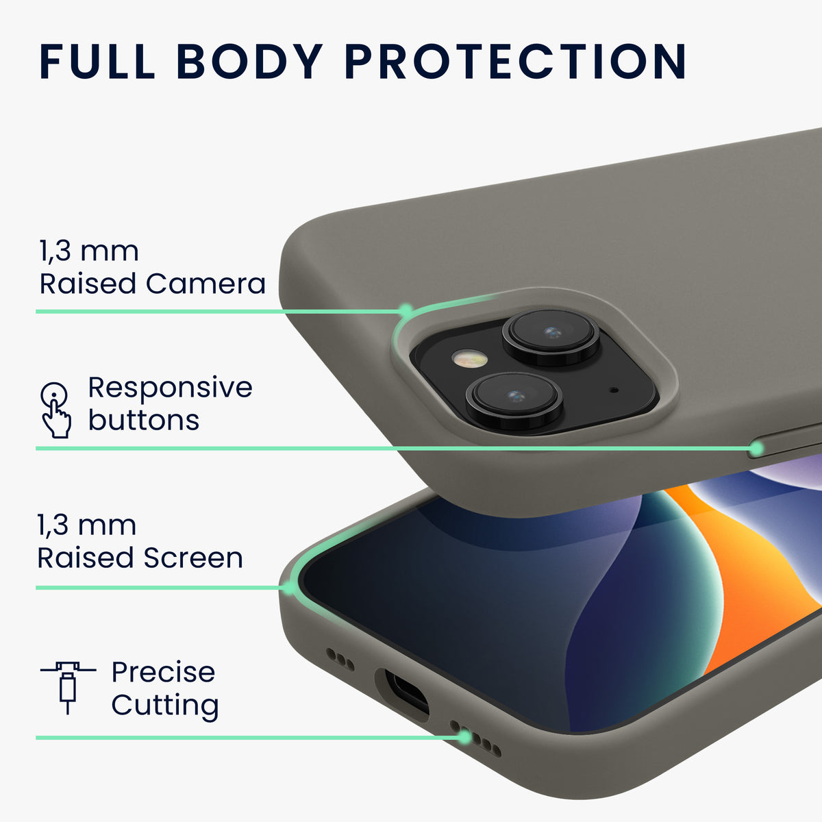 kwmobile Handyhülle für iPhone 15 Case - kabelloses Laden