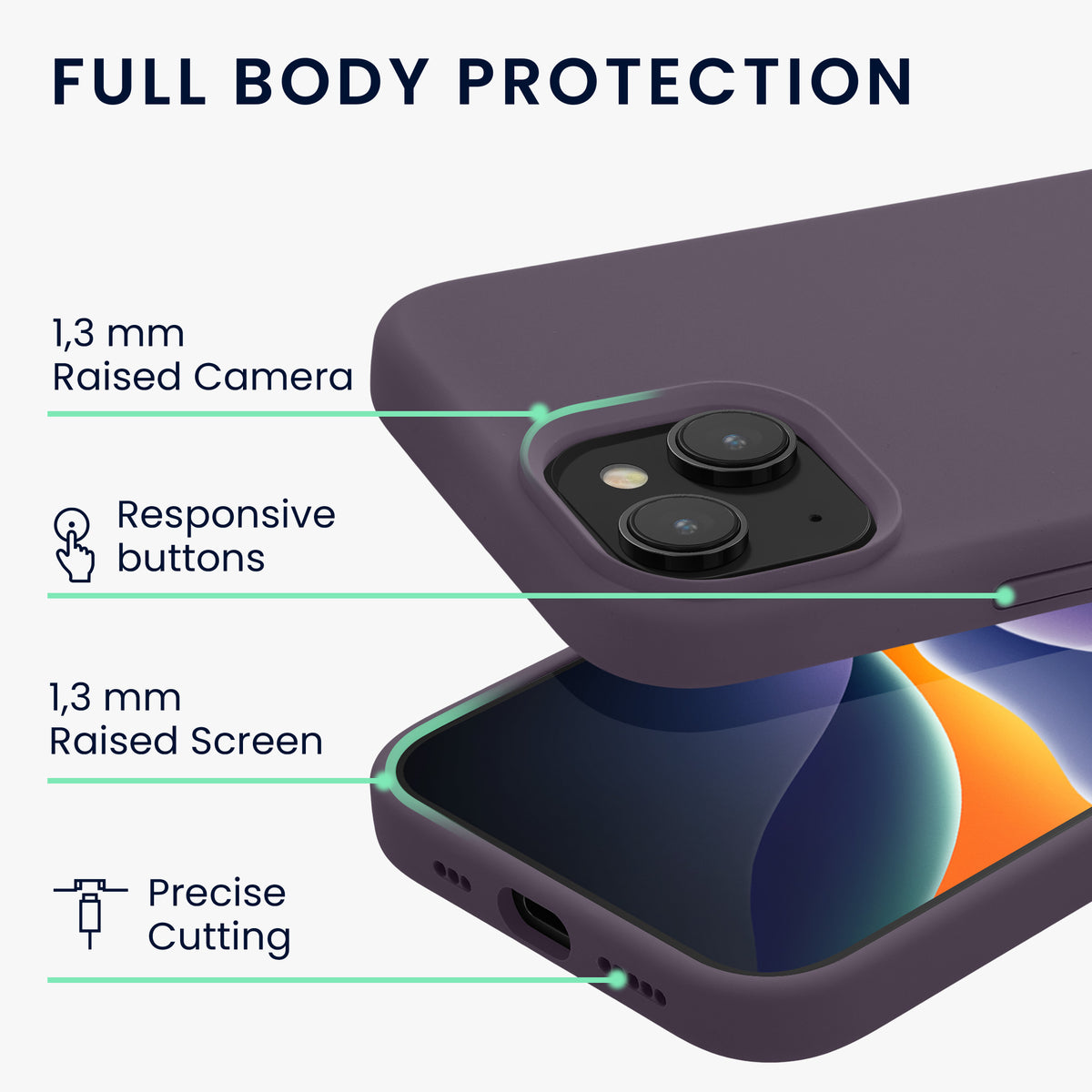 kwmobile Handyhülle für iPhone 15 Case - kabelloses Laden