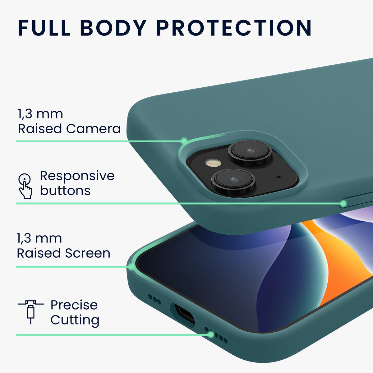 kwmobile Handyhülle für iPhone 15 Case - kabelloses Laden