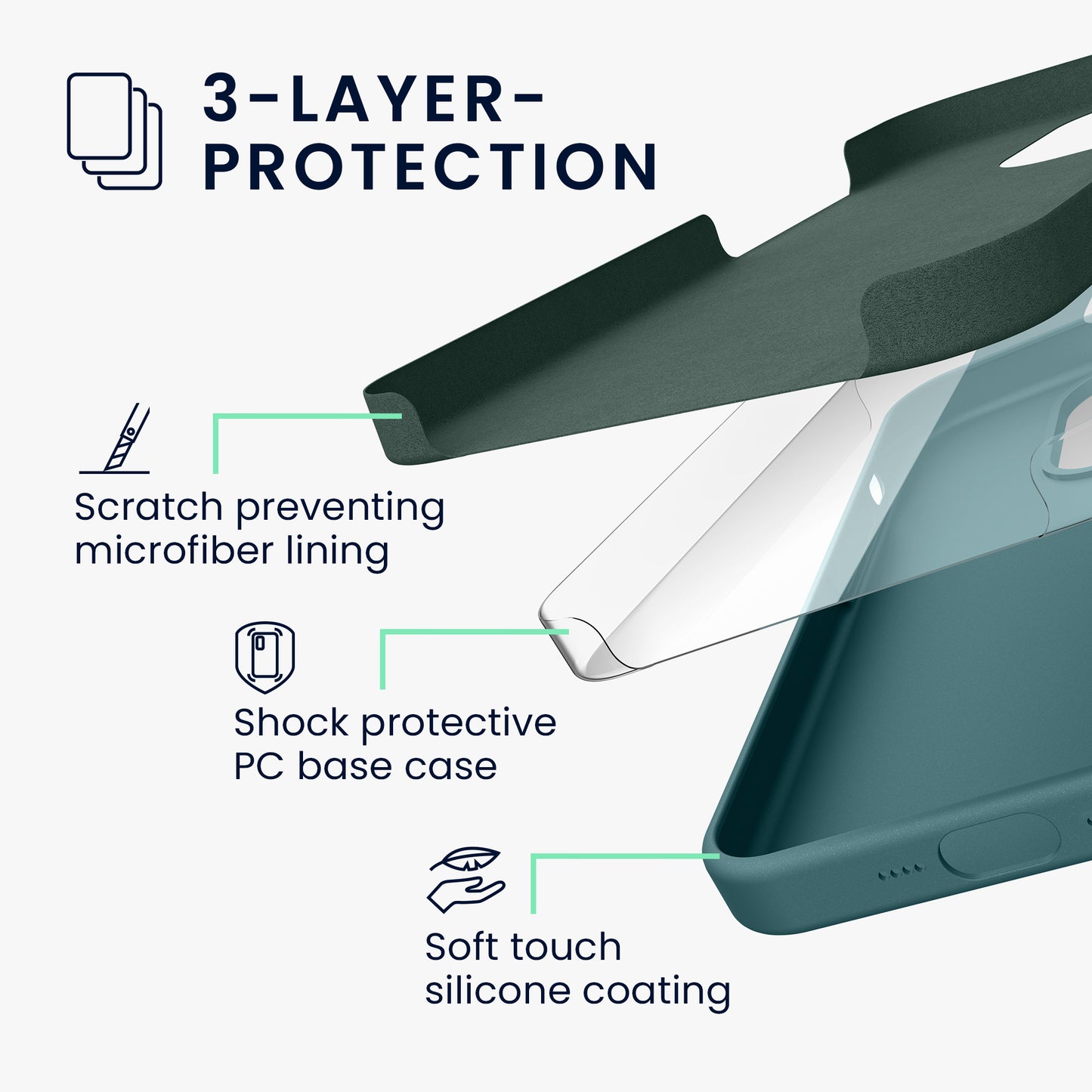 kwmobile Handyhülle für iPhone 15 Case - kabelloses Laden