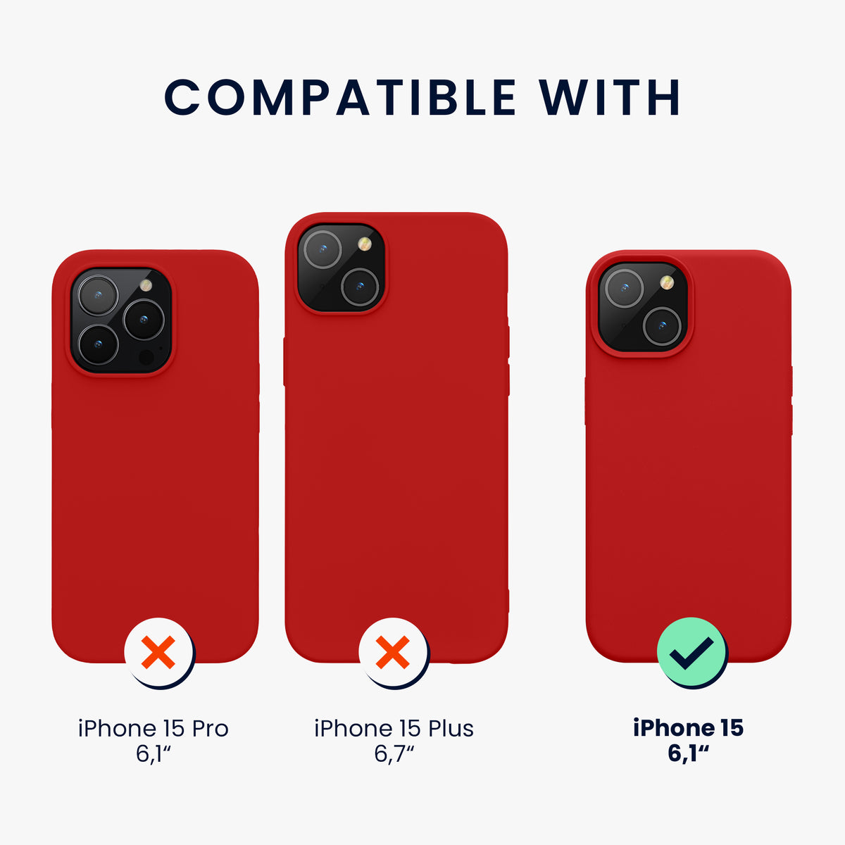 kwmobile Handyhülle für iPhone 15 Case - kabelloses Laden