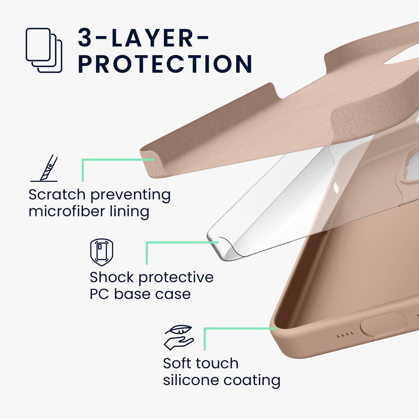 kwmobile Handyhülle für iPhone 15 Case - kabelloses Laden