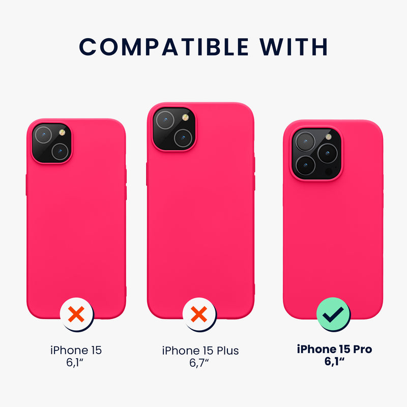 kwmobile Handyhülle für iPhone 15 Pro Case - kabelloses Laden - Hülle Silikon