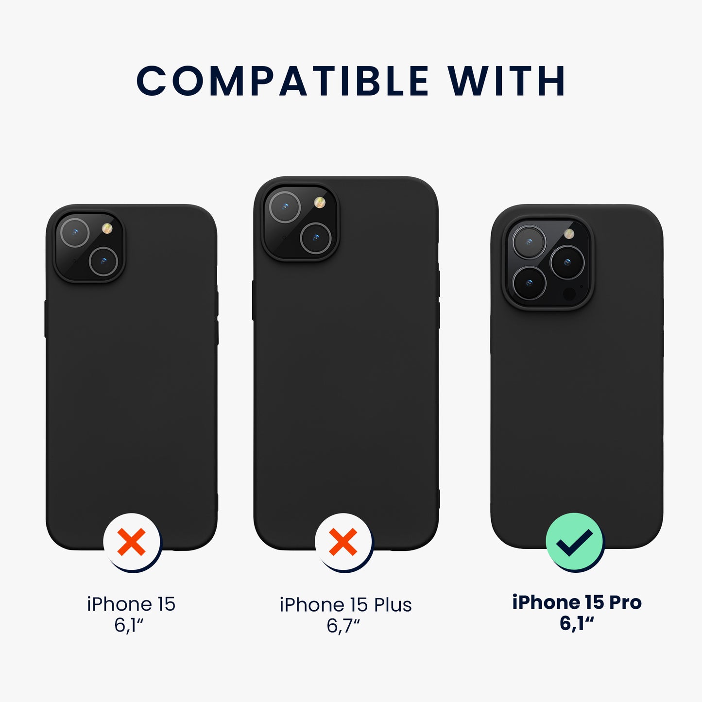 kwmobile Handyhülle für iPhone 15 Pro Case - kabelloses Laden - Hülle Silikon