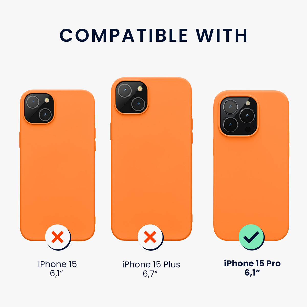 kwmobile Handyhülle für iPhone 15 Pro Case - kabelloses Laden - Hülle Silikon