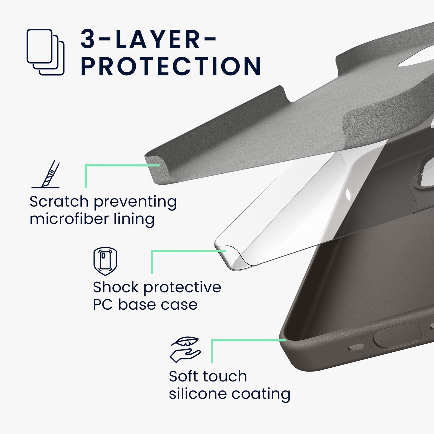 kwmobile Handyhülle für iPhone 15 Pro Case - kabelloses Laden - Hülle Silikon