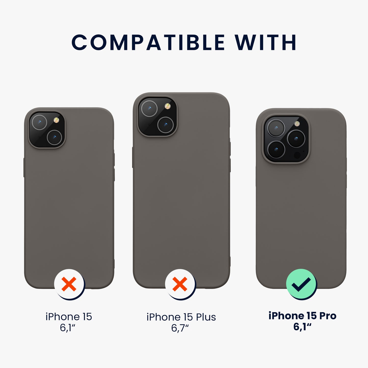 kwmobile Handyhülle für iPhone 15 Pro Case - kabelloses Laden - Hülle Silikon