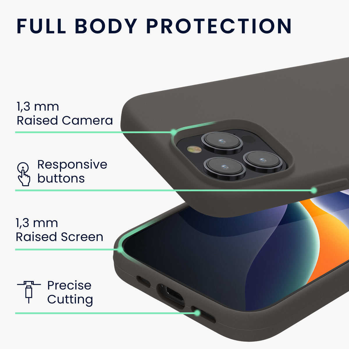 kwmobile Handyhülle für iPhone 15 Pro Case - kabelloses Laden - Hülle Silikon