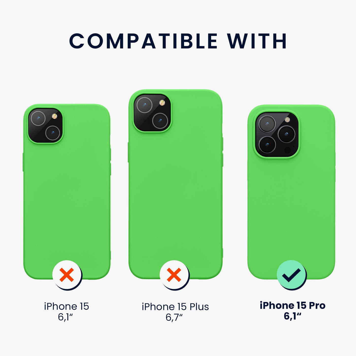 kwmobile Handyhülle für iPhone 15 Pro Case - kabelloses Laden - Hülle Silikon