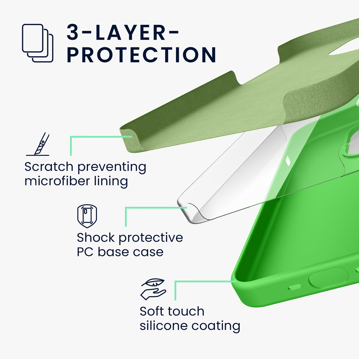 kwmobile Handyhülle für iPhone 15 Pro Case - kabelloses Laden - Hülle Silikon