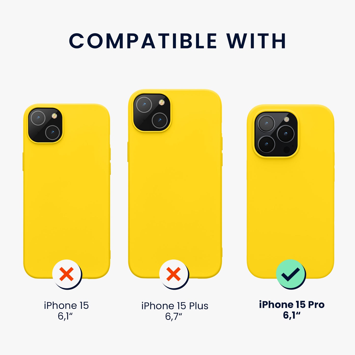 kwmobile Handyhülle für iPhone 15 Pro Case - kabelloses Laden - Hülle Silikon
