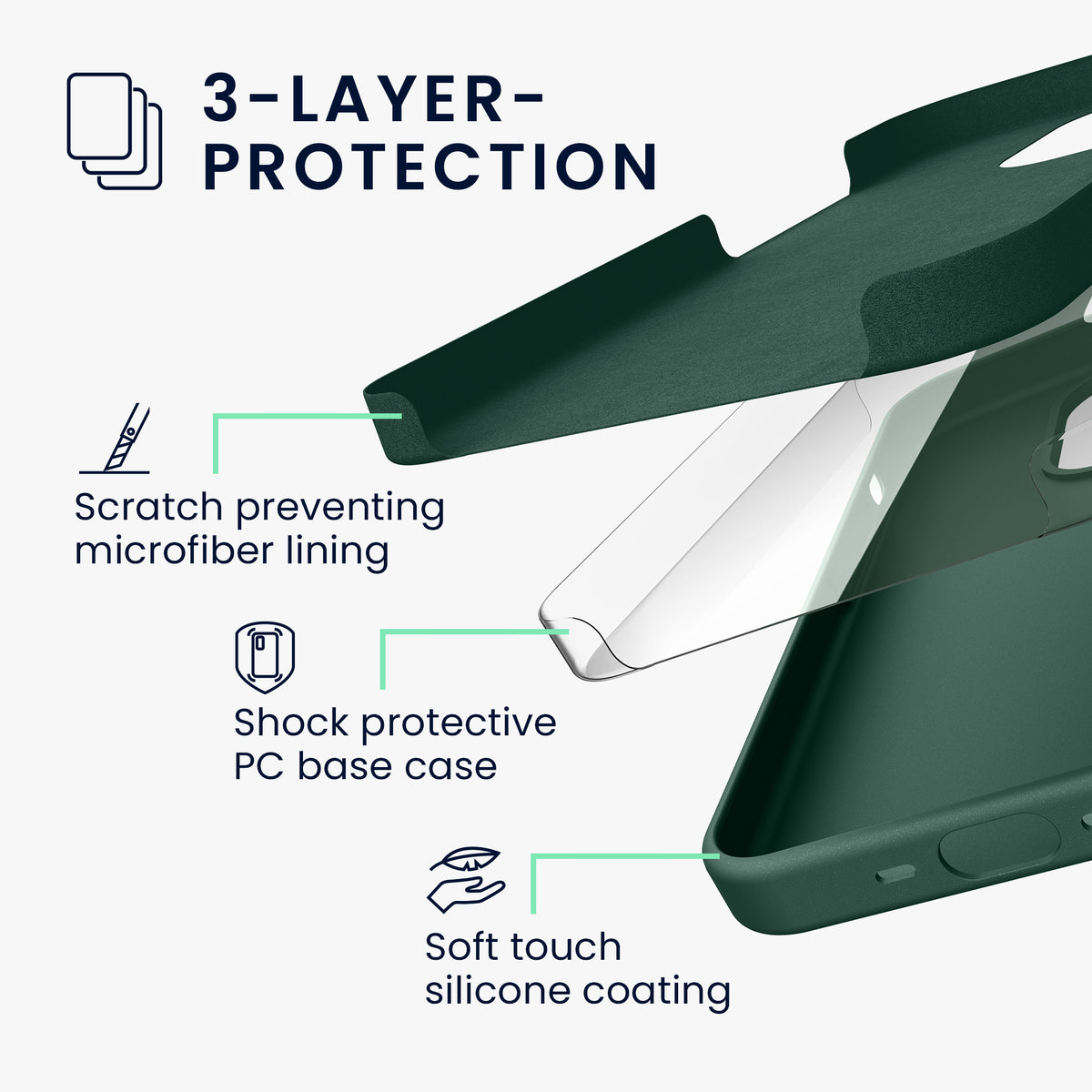 kwmobile Handyhülle für iPhone 15 Pro Case - kabelloses Laden - Hülle Silikon