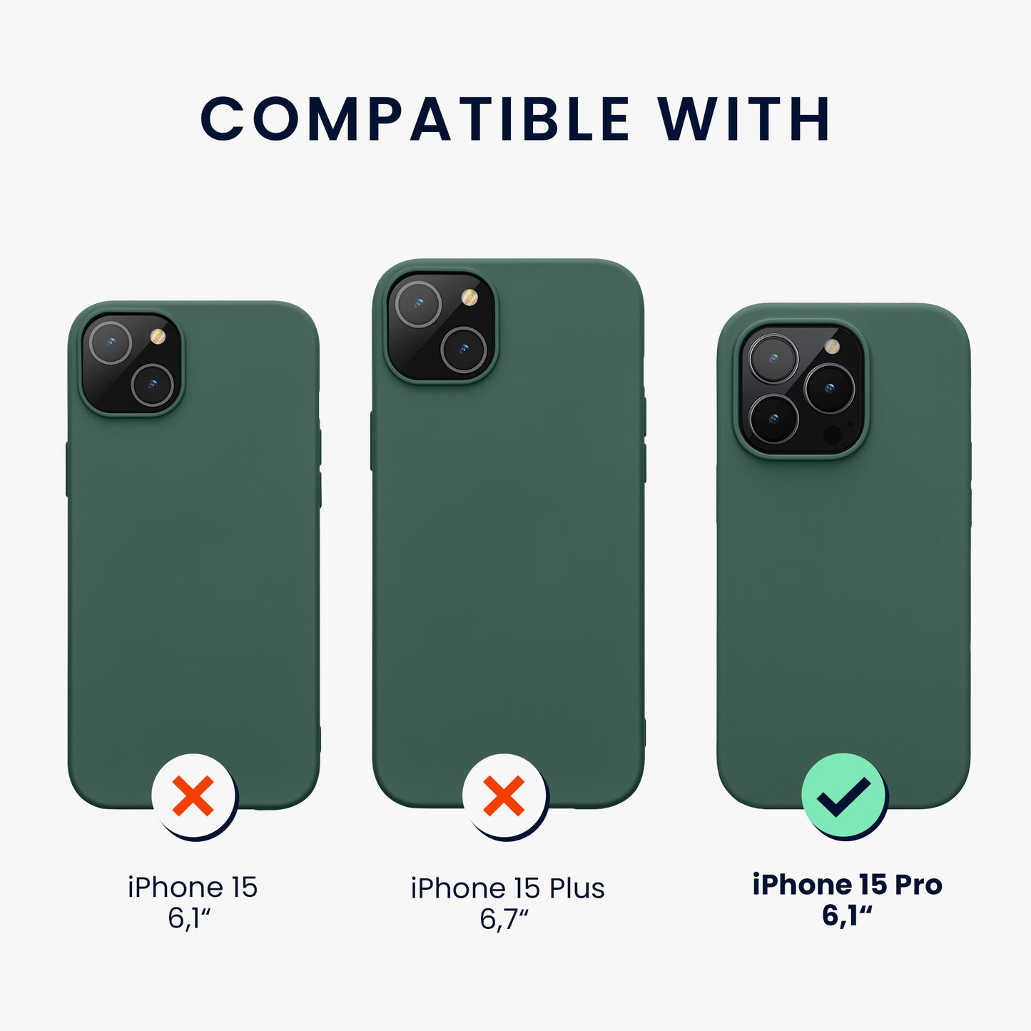 kwmobile Handyhülle für iPhone 15 Pro Case - kabelloses Laden - Hülle Silikon