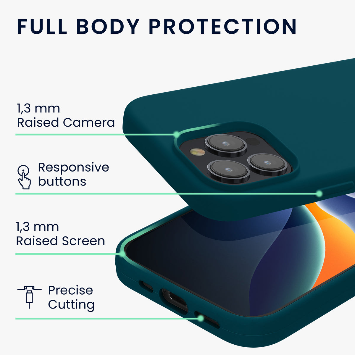 kwmobile Handyhülle für iPhone 15 Pro Case - kabelloses Laden - Hülle Silikon
