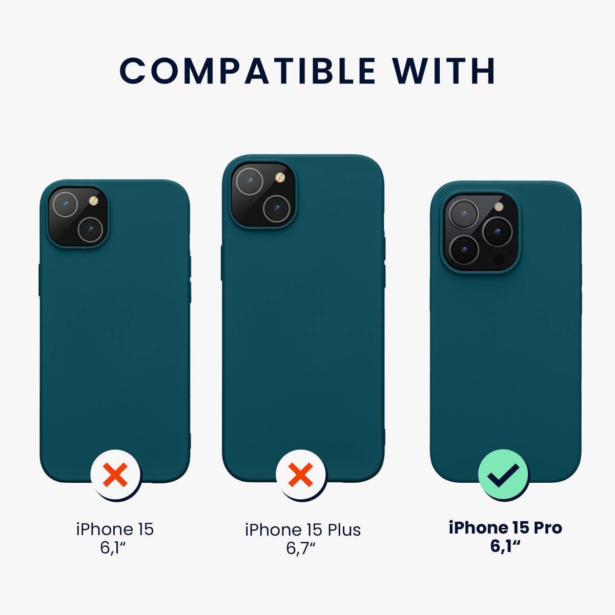 kwmobile Handyhülle für iPhone 15 Pro Case - kabelloses Laden - Hülle Silikon