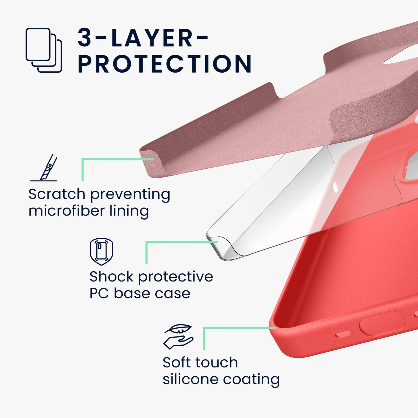 kwmobile Handyhülle für iPhone 15 Pro Case - kabelloses Laden - Hülle Silikon