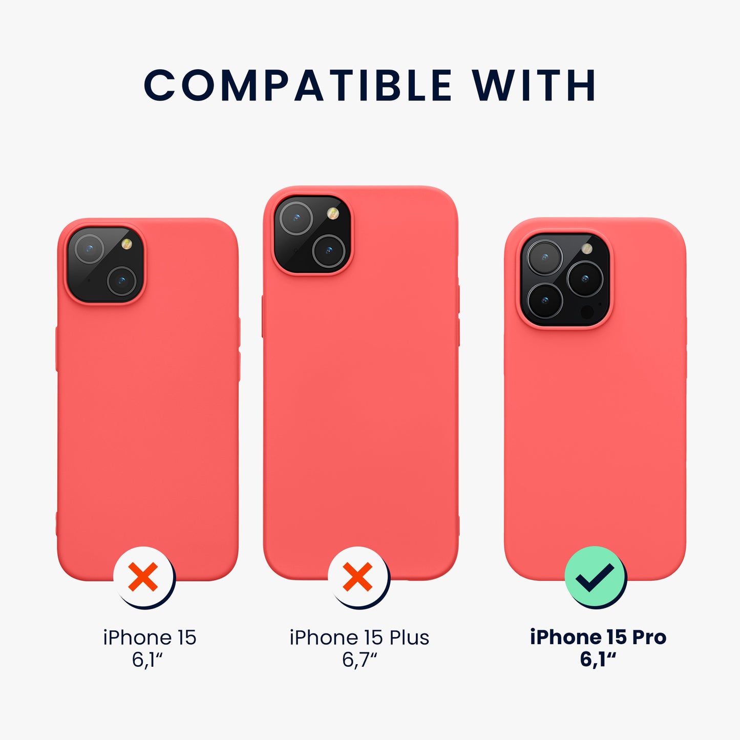 kwmobile Handyhülle für iPhone 15 Pro Case - kabelloses Laden - Hülle Silikon