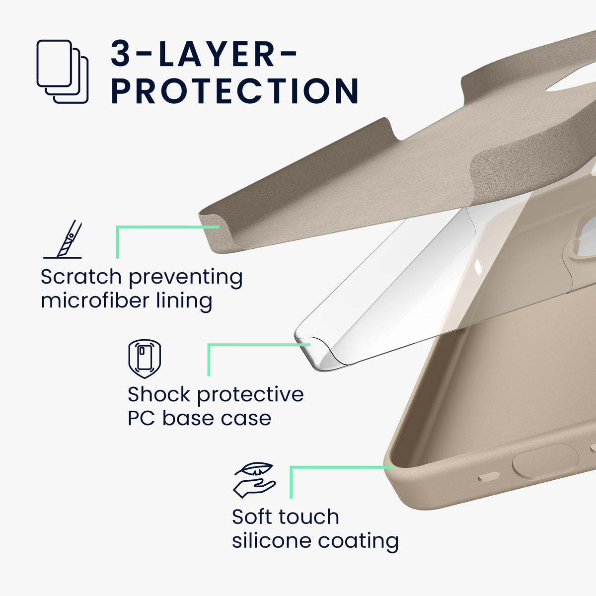 kwmobile Handyhülle für iPhone 15 Pro Case - kabelloses Laden - Hülle Silikon