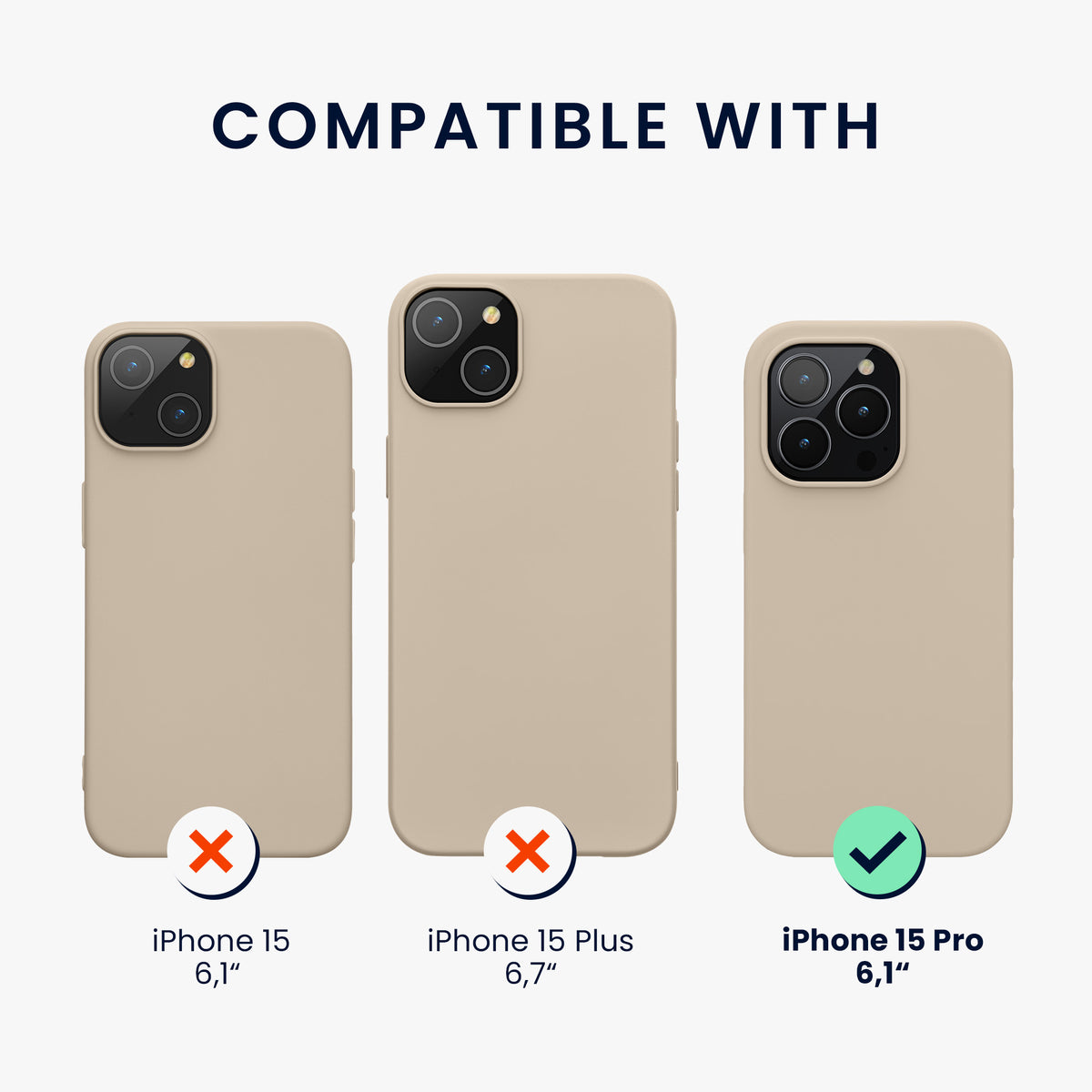kwmobile Handyhülle für iPhone 15 Pro Case - kabelloses Laden - Hülle Silikon