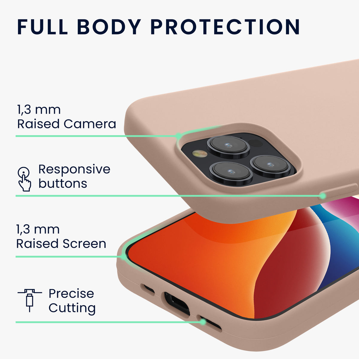 kwmobile Handyhülle für iPhone 15 Pro Case - kabelloses Laden - Hülle Silikon