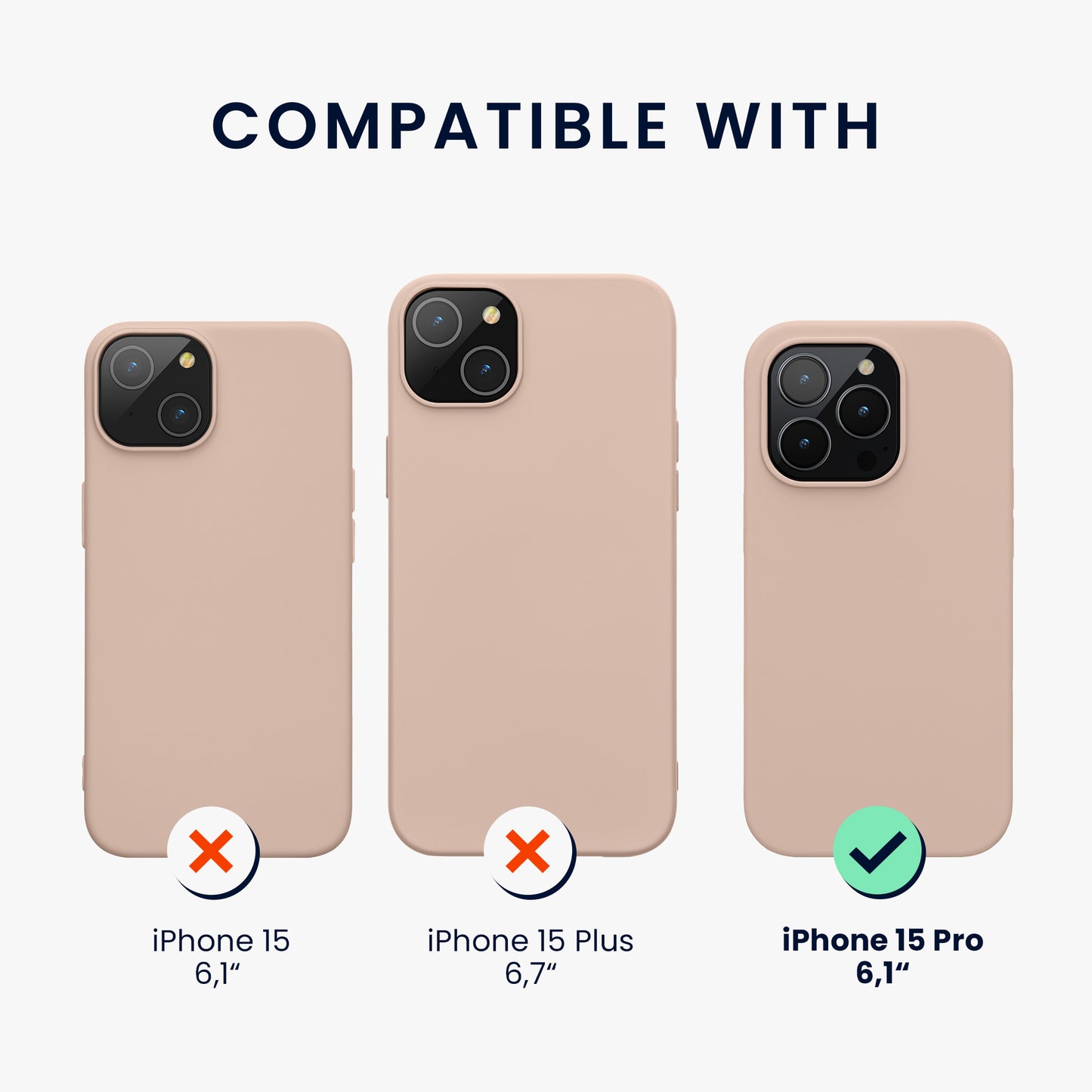 kwmobile Handyhülle für iPhone 15 Pro Case - kabelloses Laden - Hülle Silikon