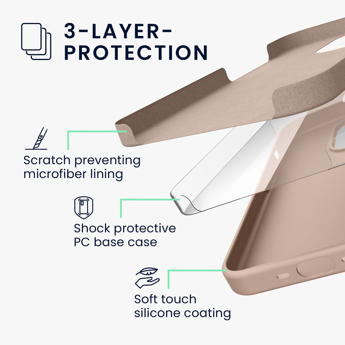 kwmobile Handyhülle für iPhone 15 Pro Case - kabelloses Laden - Hülle Silikon