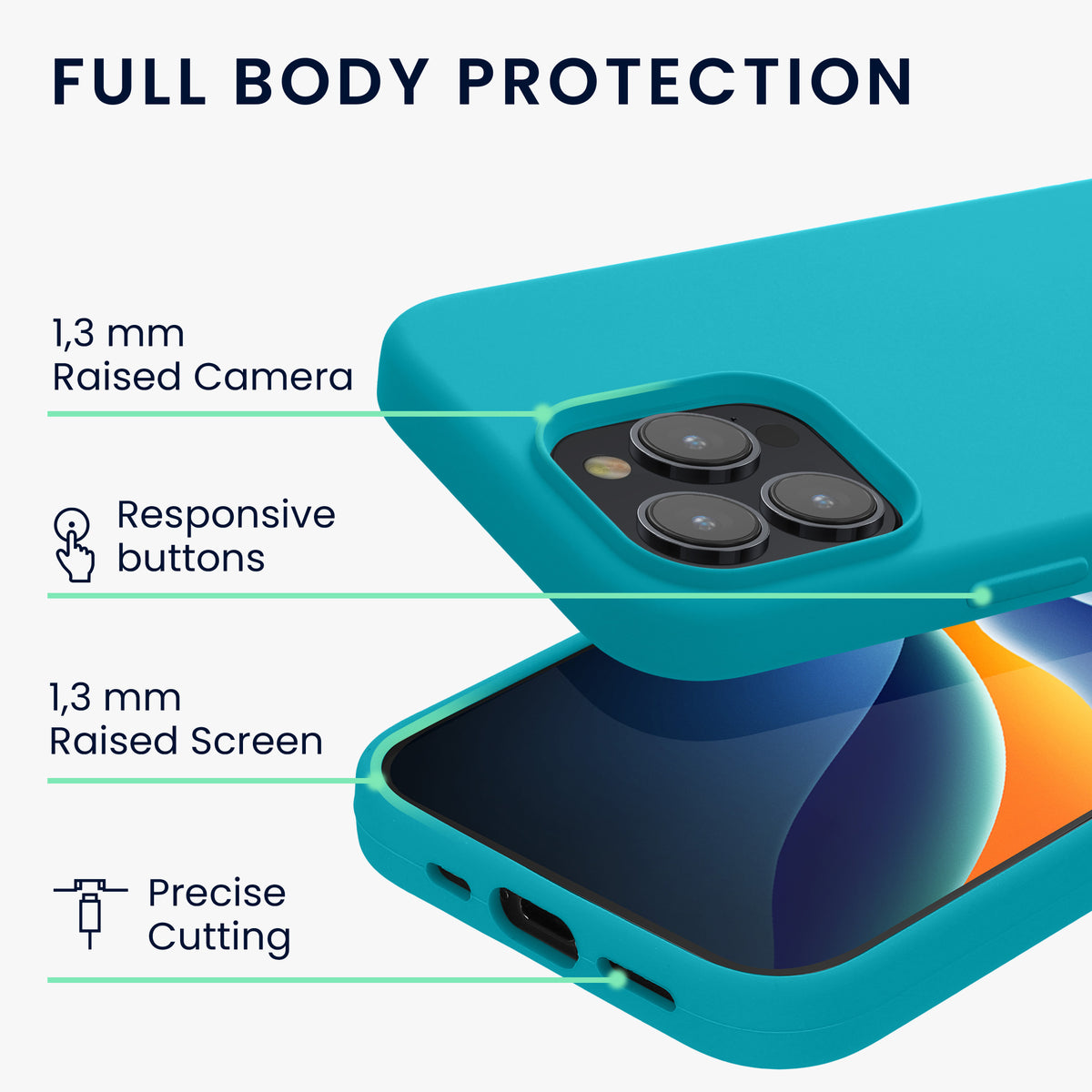 kwmobile Handyhülle für iPhone 15 Pro Case - kabelloses Laden - Hülle Silikon