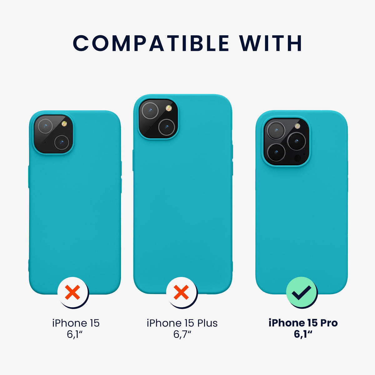 kwmobile Handyhülle für iPhone 15 Pro Case - kabelloses Laden - Hülle Silikon