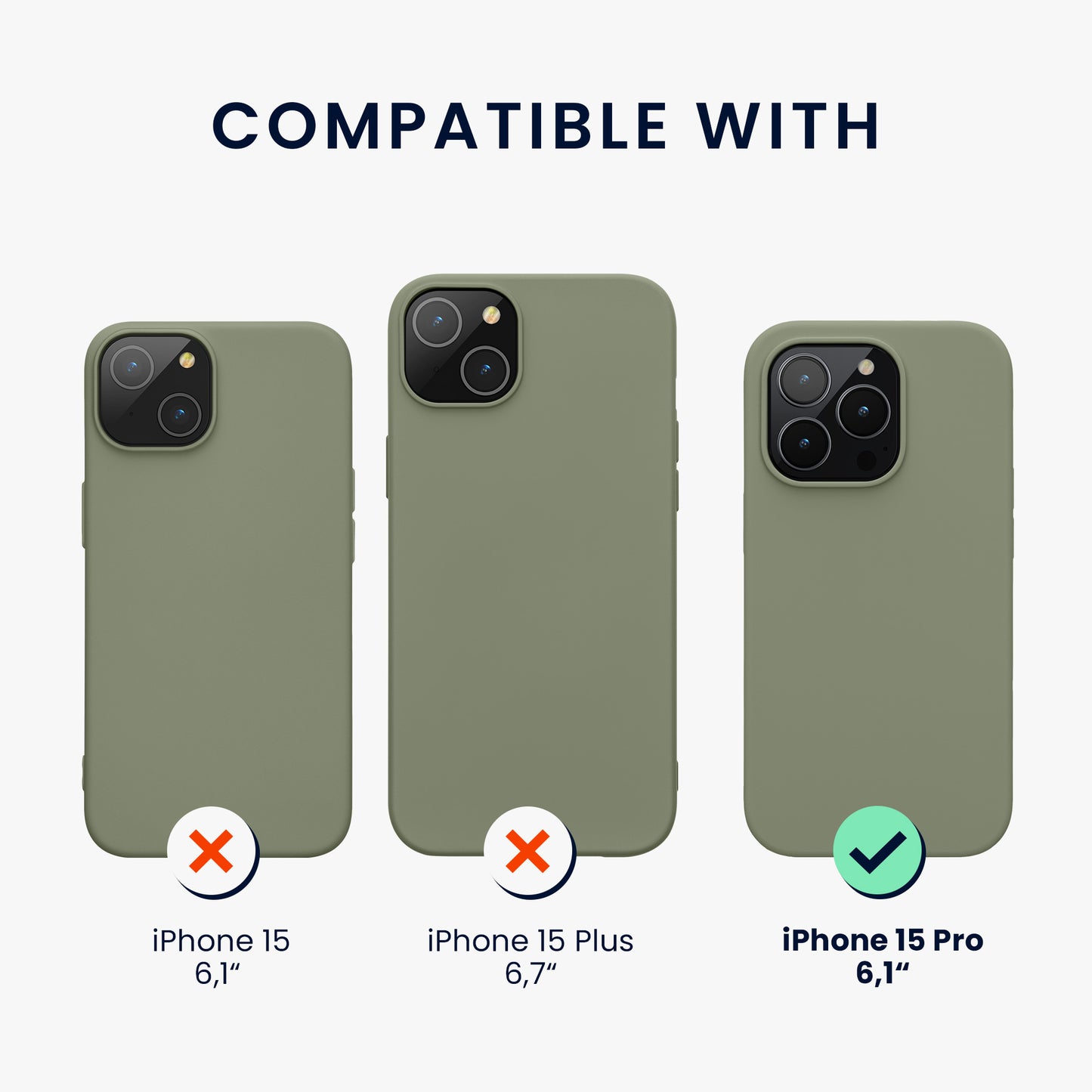 kwmobile Handyhülle für iPhone 15 Pro Case - kabelloses Laden - Hülle Silikon