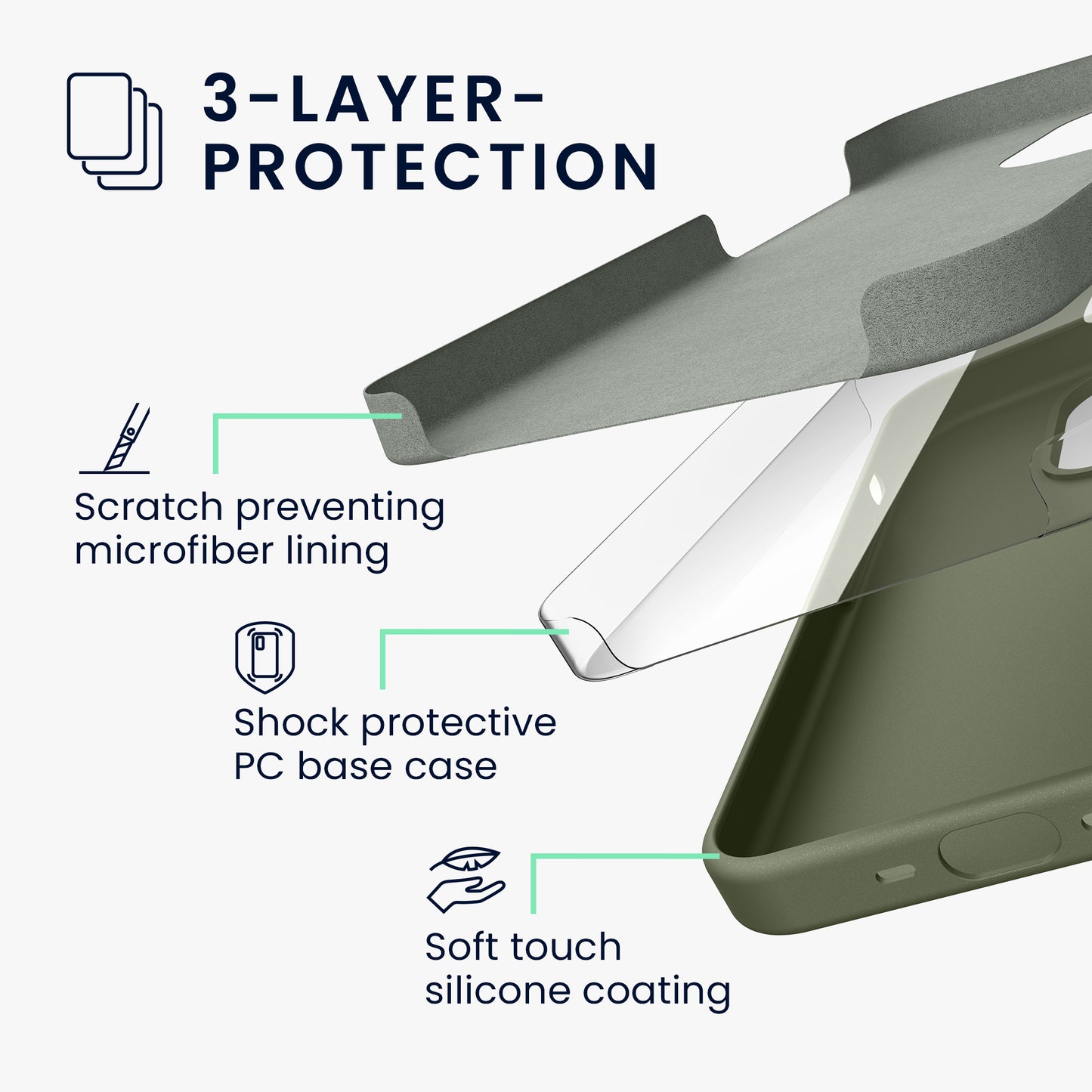 kwmobile Handyhülle für iPhone 15 Pro Case - kabelloses Laden - Hülle Silikon