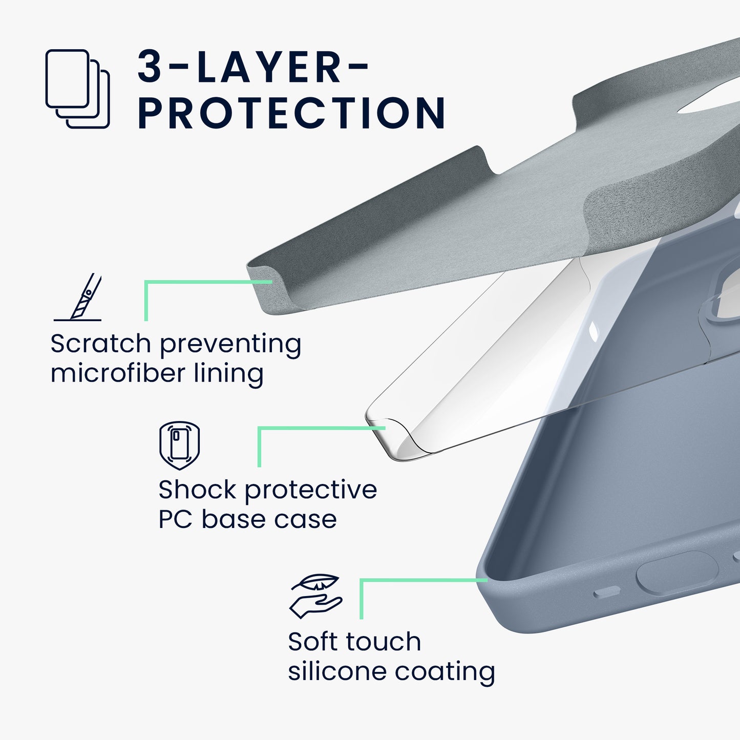 kwmobile Handyhülle für iPhone 15 Pro Case - kabelloses Laden - Hülle Silikon