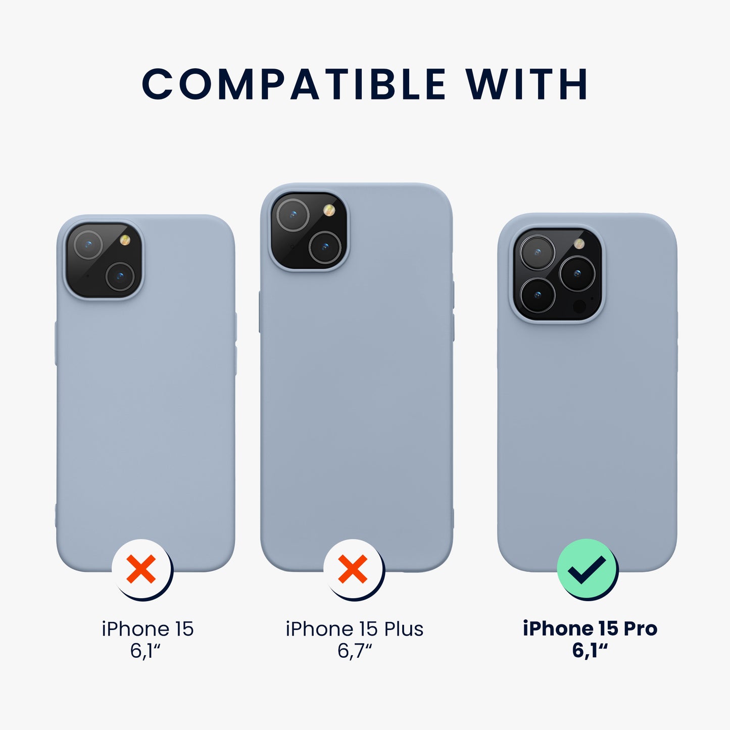 kwmobile Handyhülle für iPhone 15 Pro Case - kabelloses Laden - Hülle Silikon