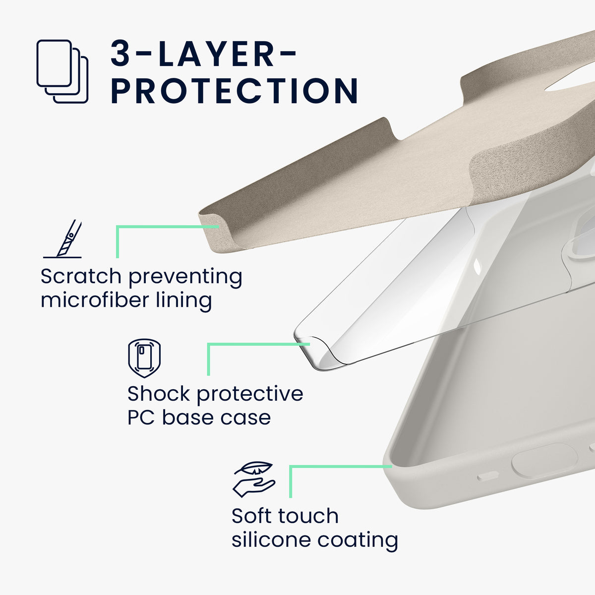 kwmobile Handyhülle für iPhone 15 Pro Case - kabelloses Laden - Hülle Silikon