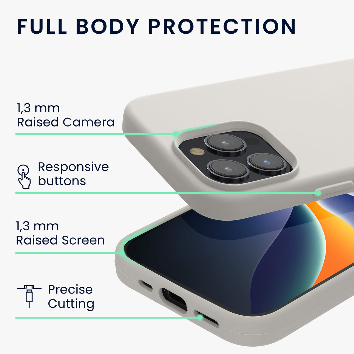 kwmobile Handyhülle für iPhone 15 Pro Case - kabelloses Laden - Hülle Silikon