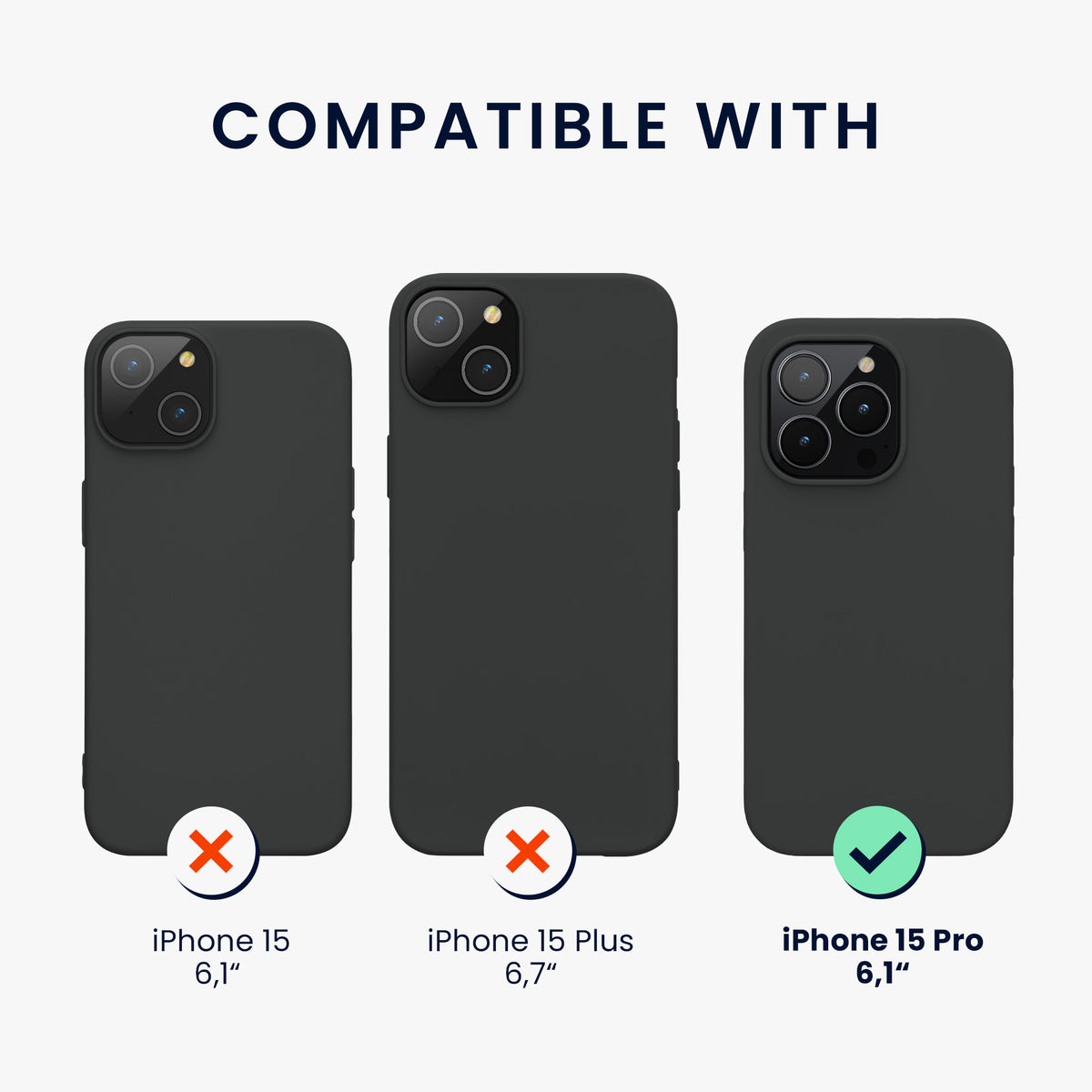 kwmobile Handyhülle für iPhone 15 Pro Case - kabelloses Laden - Hülle Silikon