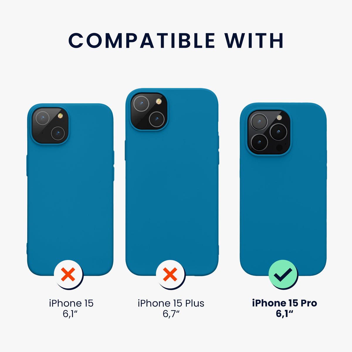 kwmobile Handyhülle für iPhone 15 Pro Case - kabelloses Laden - Hülle Silikon