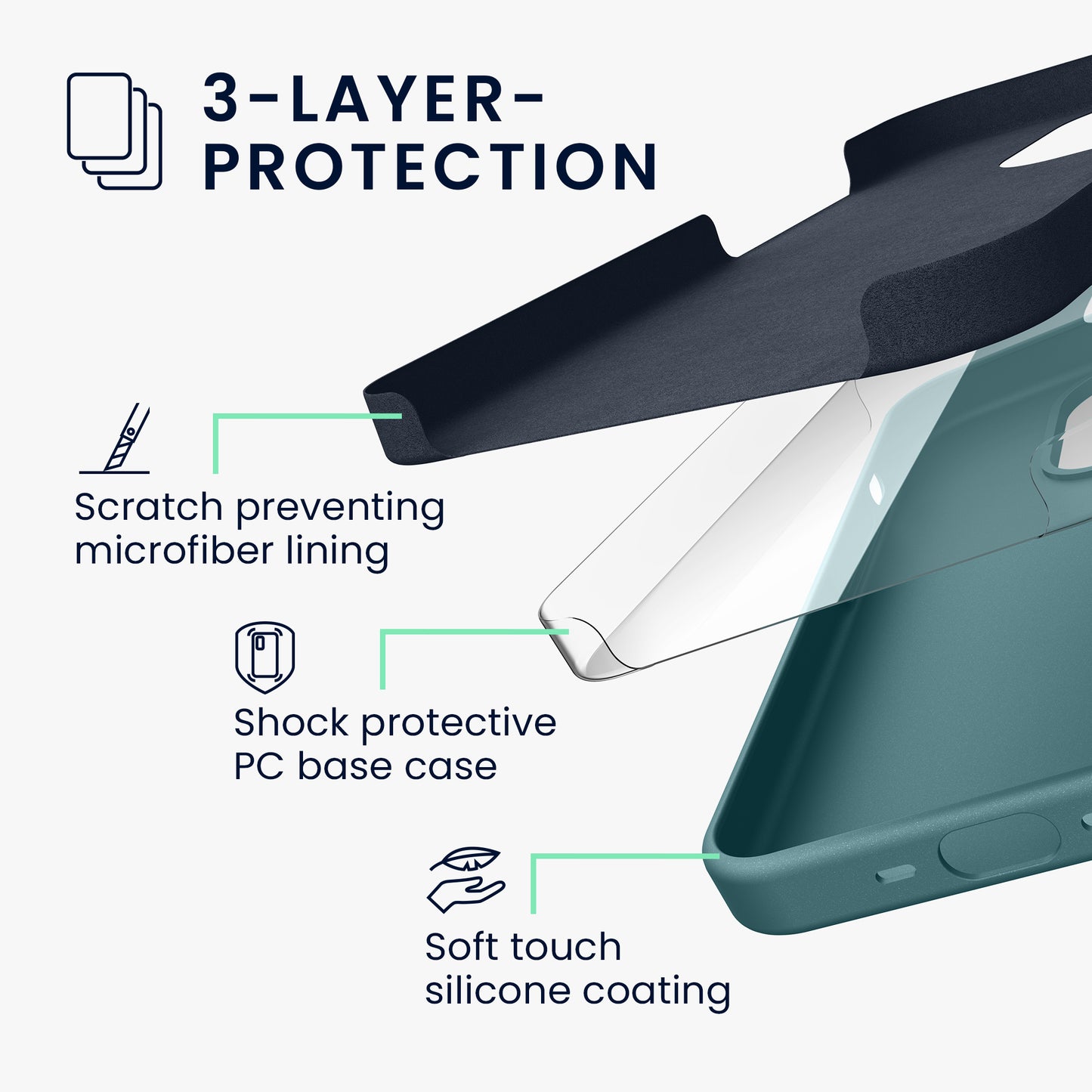 kwmobile Handyhülle für iPhone 15 Pro Case - kabelloses Laden - Hülle Silikon
