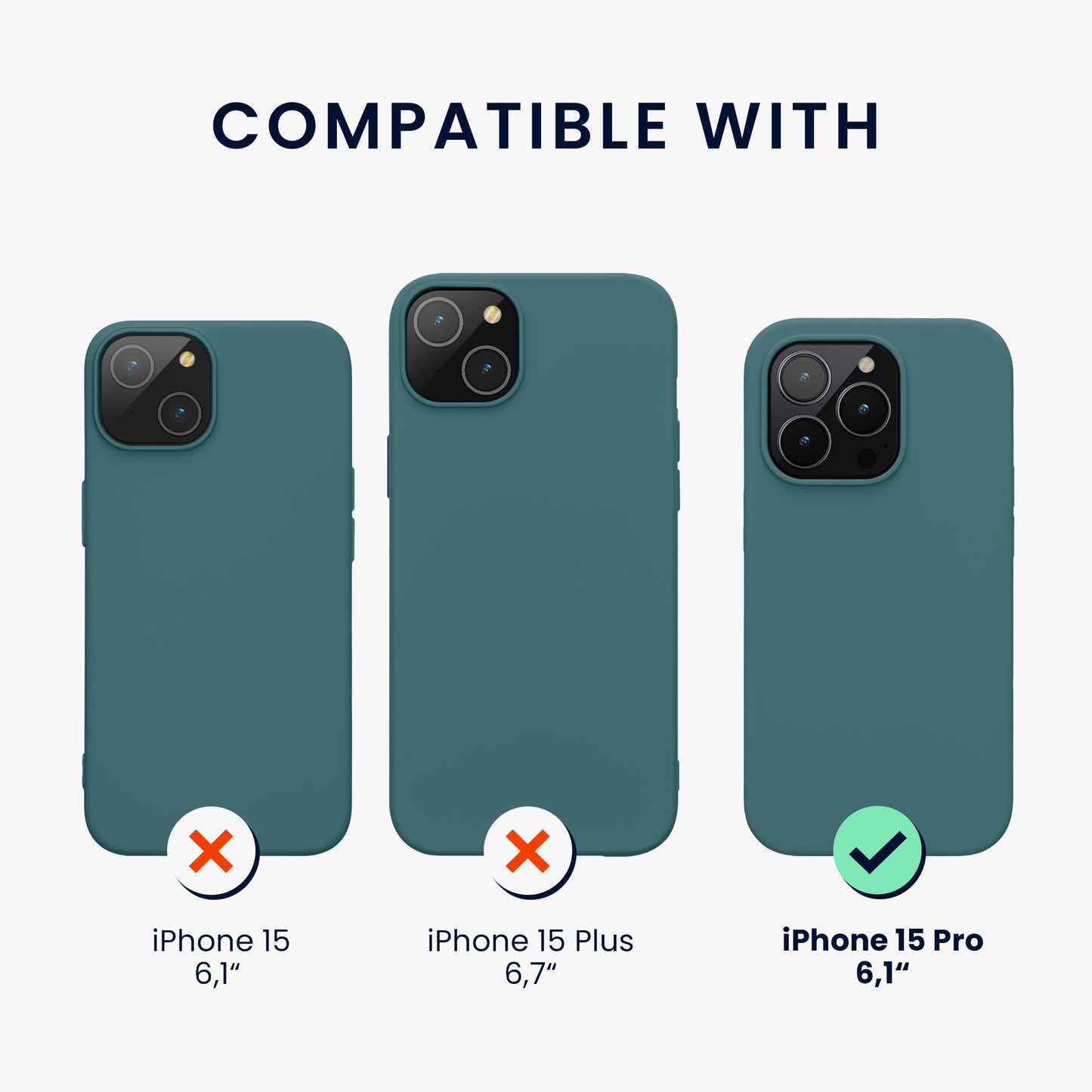 kwmobile Handyhülle für iPhone 15 Pro Case - kabelloses Laden - Hülle Silikon