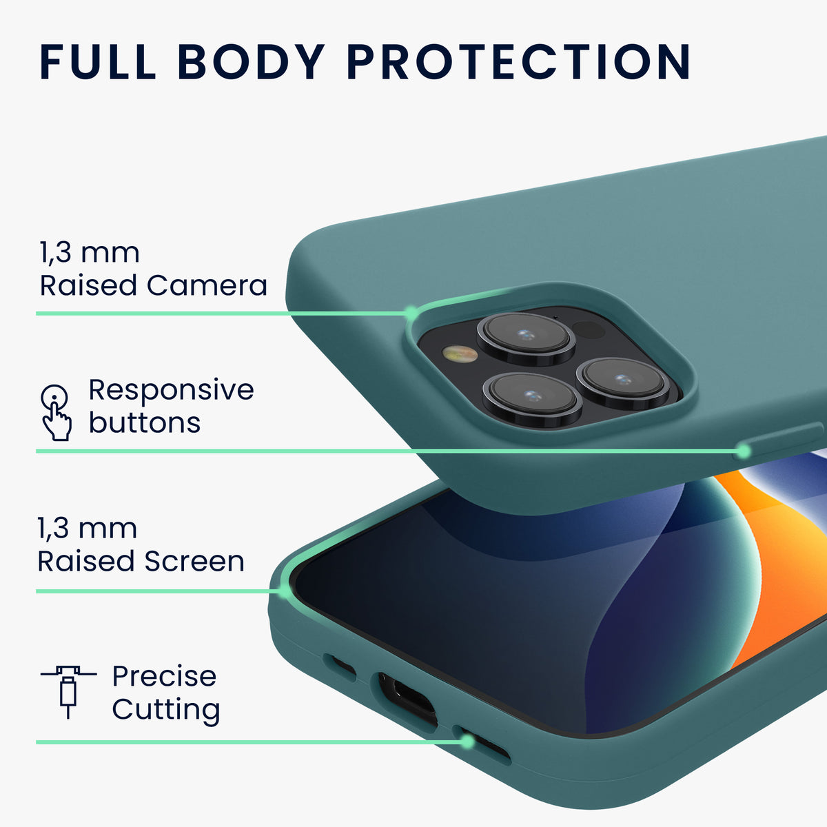 kwmobile Handyhülle für iPhone 15 Pro Case - kabelloses Laden - Hülle Silikon
