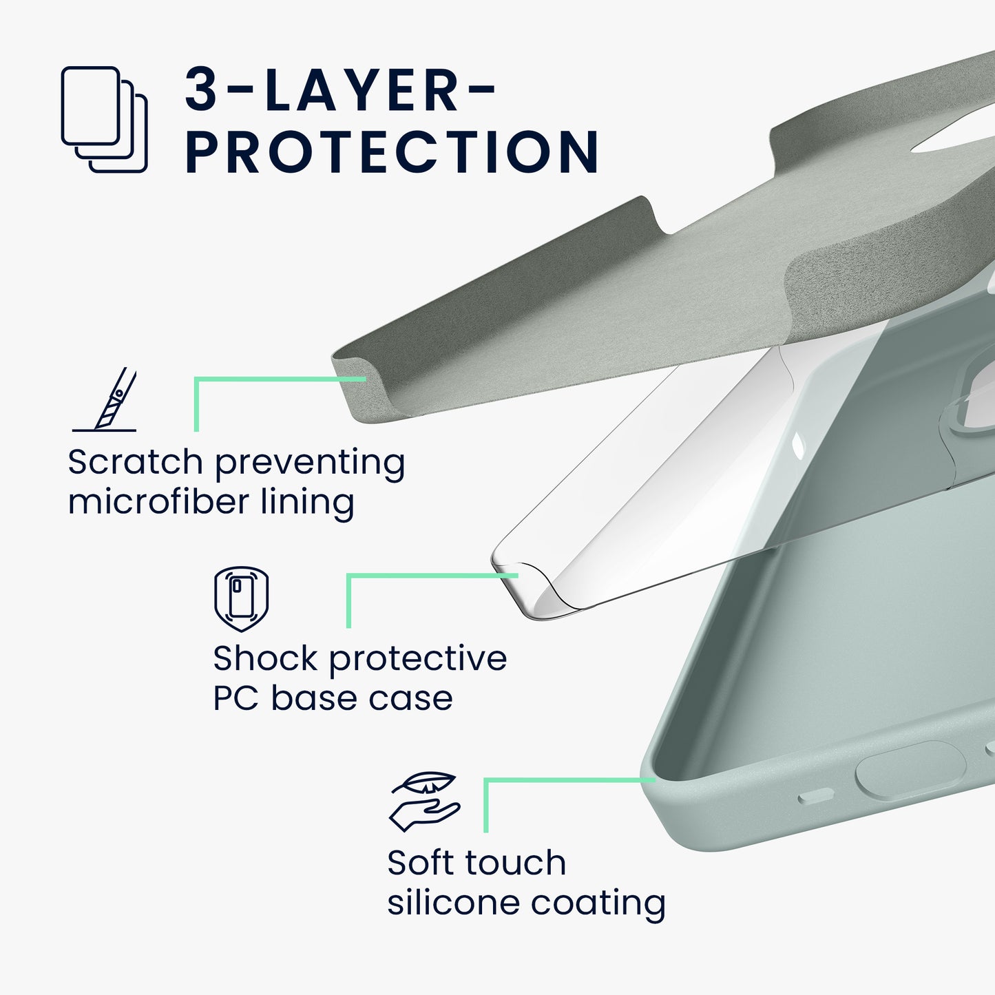 kwmobile Handyhülle für iPhone 15 Pro Case - kabelloses Laden - Hülle Silikon