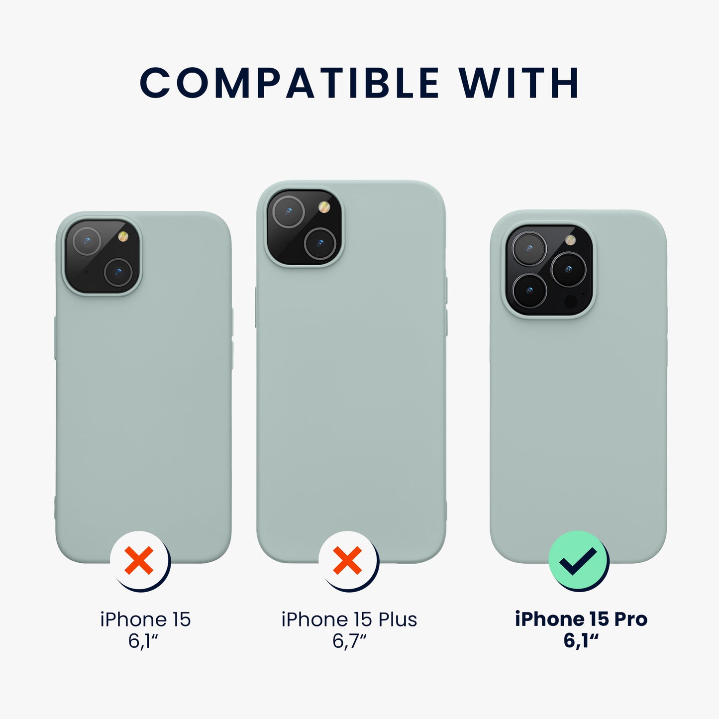 kwmobile Handyhülle für iPhone 15 Pro Case - kabelloses Laden - Hülle Silikon